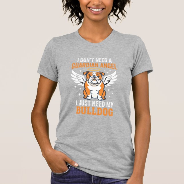 Camiseta Cachorro Anjo da Guarda Bulldog (Frente)