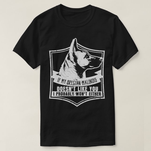 Camiseta Cachorro Aproxima Dono Belga de Malinois Gift Pull (Frente do Design)