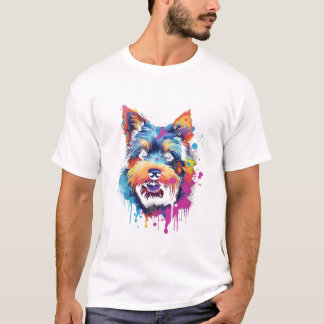 Camiseta Cachorro Aquarela Engraçado