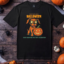 Camiseta Cachorro Assustador Seguindo t-shirt de Halloween,