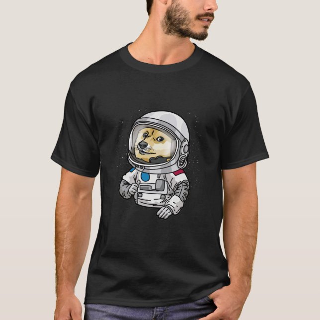 Camiseta Cachorro Astronauta Migra no Cachorro Espacial (Frente)