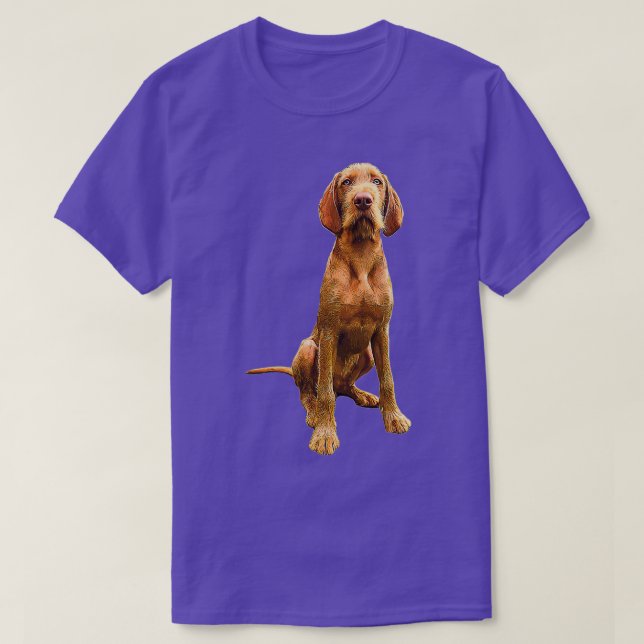 Camiseta Cachorro Atormentado de Vizsla Wirehaired (Frente do Design)