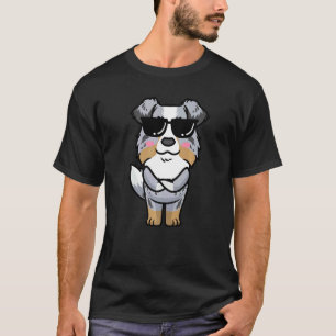Camiseta Cachorro Australiano Com Óculos Solares