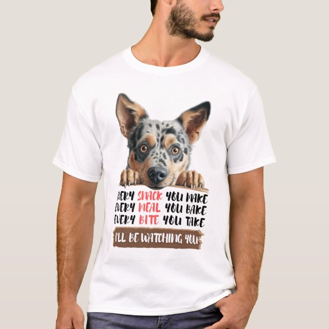 Camiseta Cachorro Australiano - Estarei Vendo Você (Frente)