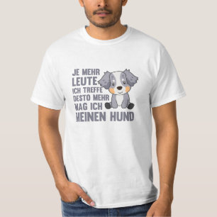 Camiseta Cachorro Australiano Não Gosta De Cães Pessoas