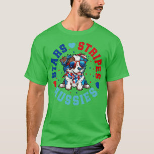 Camiseta Cachorro Australiano Para A Celebração De 4 De Jul