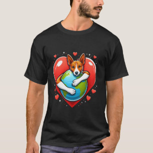 Camiseta Cachorro Basenji Abraço do Dia da Terra Amor Dono
