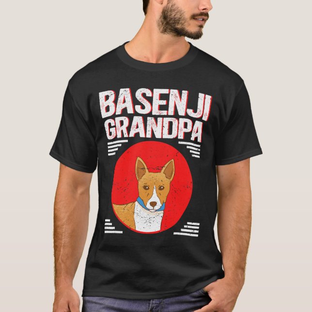 Camiseta Cachorro Basenji Mens Basenji Vovô Proprietário do (Frente)