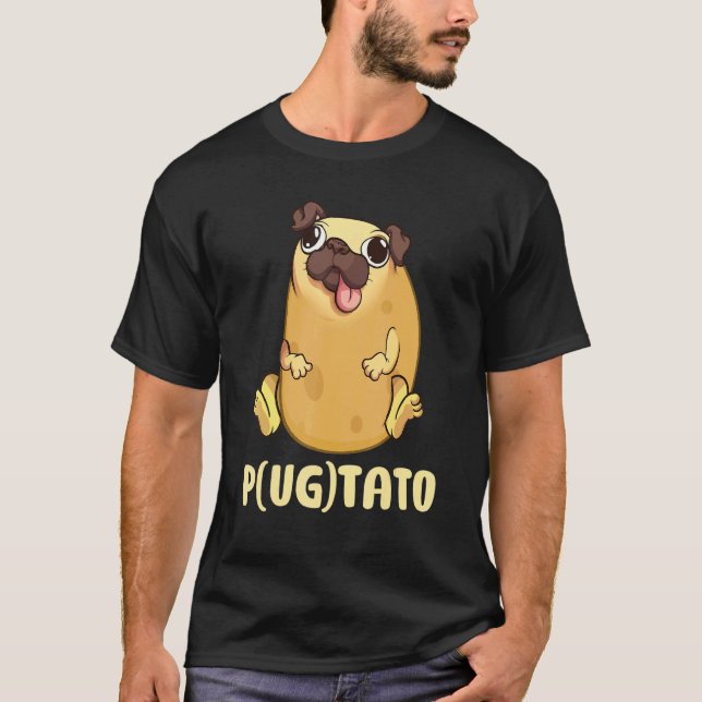 Camiseta Cachorro Batata Pug Pugtato (Frente)