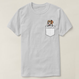 Camiseta Cachorro Beagle Carregue o Nome Pet Pocket Persona