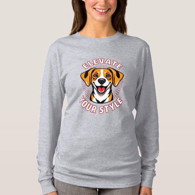 Camiseta Cachorro Beagle com Arte de Texto (Frente)