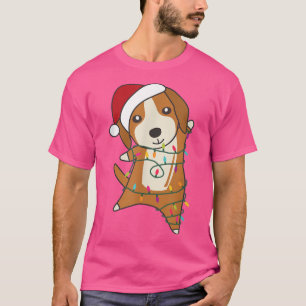 Camiseta Cachorro Beagle Feliz De Natal Luzes De Fada Cacho