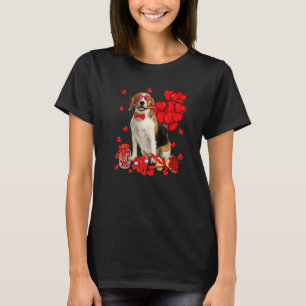 Camiseta Cachorro Beagle Fofo Coração Engraçado Dia dos Nam