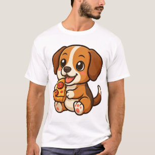 Camiseta Cachorro beagle fofo pizza amantes de pizza desenh