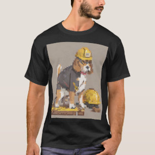 Camiseta Cachorro Beagle Trabalhador da Construção Fita Mét