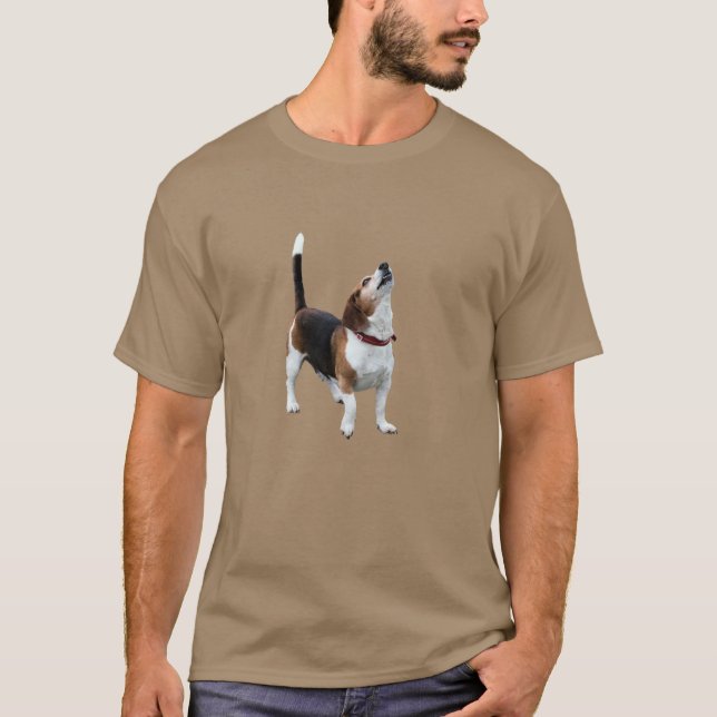 Camiseta Cachorro Beagle Uivando Engraçado (Frente)