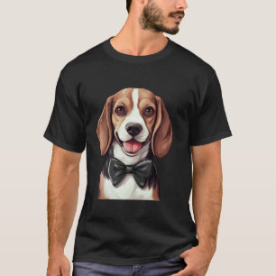 Camiseta Cachorro-Beagle Vestindo Arco Coletor Preto Coleto