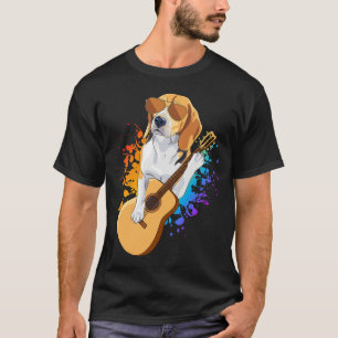 Camiseta Cachorro Beagle Vestindo Óculos De Sol Tocando Vio