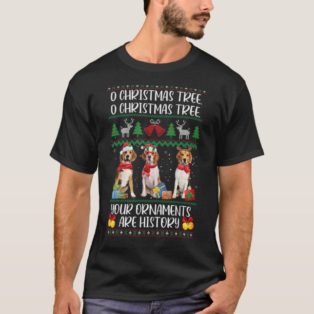 Camiseta Cachorro-Beagly Sweater Cachorro-de-Natal (Frente)