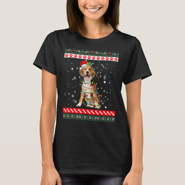 Camiseta Cachorro-Beagly Sweater Cachorro-de-Natal (Frente)