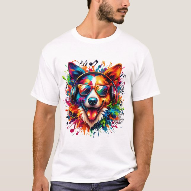 Camiseta Cachorro Beats Colorido (Frente)