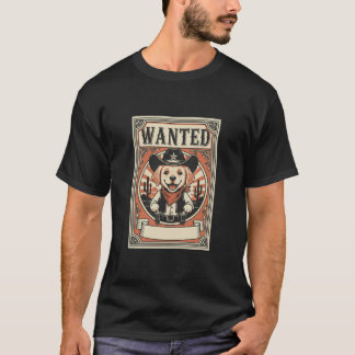 Camiseta Cachorro bêbado Chapéu de xerife cowboy ocidental