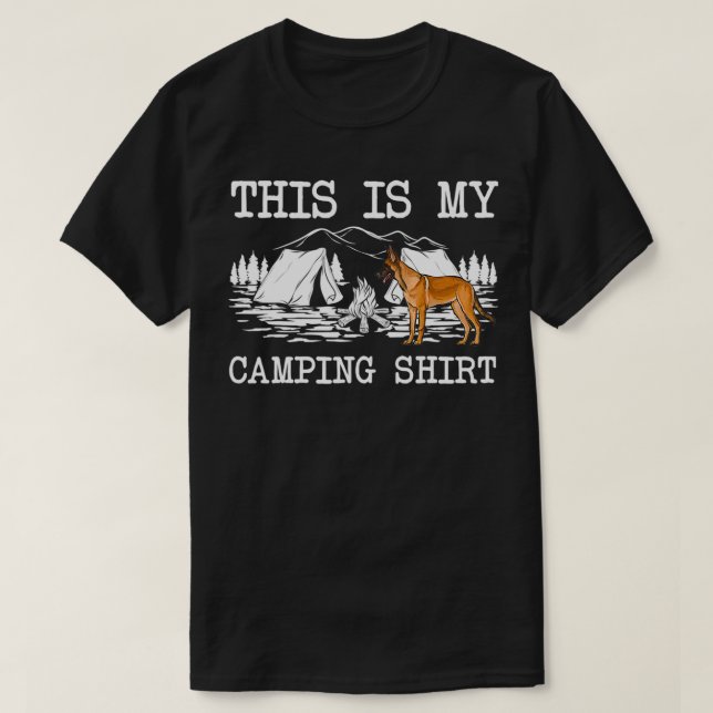 Camiseta Cachorro Belga Malinoi Este É O Meu Acampamento (Frente do Design)