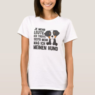 Camiseta Cachorro Bernês Não Gosta De Cachorros Pessoas