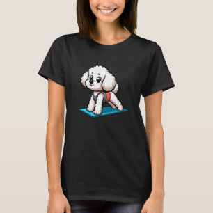 Camiseta Cachorro Bichon Frise Yoga Meditação Divertida