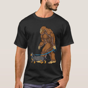 Camiseta Cachorro Bigfoot Caminhada Dachshund Sasquatch Cri