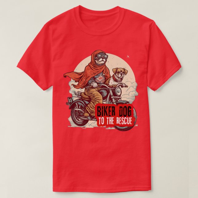 Camiseta Cachorro Biker para o resgate 1 (Frente do Design)