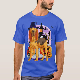 Camiseta Cachorro Bloodhound Bruxa Bonita Abóbora de Hallow