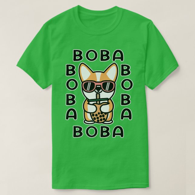 Camiseta Cachorro Boba Tea Bubble Tea Anime Kawaii Premium  (Frente do Design)