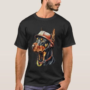 Camiseta Cachorro Bombeiro Para Papai Doberman Pinscher Pai