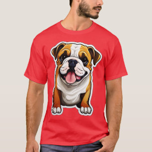 Camiseta Cachorro Bonito Cachorro Engraçado Inglês Bulldog