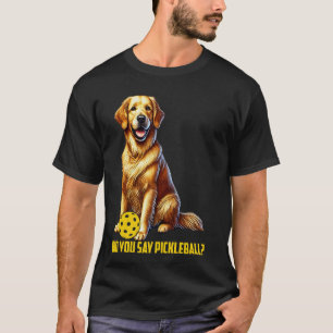 Camiseta Cachorro Bonito de Golden Retriever de Pickleball