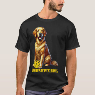 Camiseta Cachorro Bonito de Golden Retriever de Pickleball