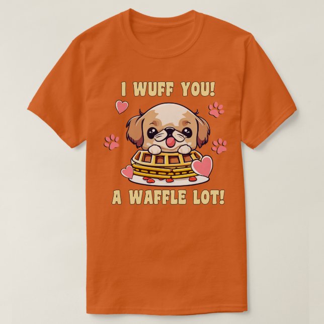 Camiseta Cachorro Bonito Eu Lhe Empurro Um Waffle Lot Shih  (Frente do Design)
