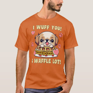 Camiseta Cachorro Bonito Eu Lhe Empurro Um Waffle Lot Shih 