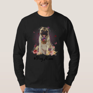 Camiseta Cachorro Bonito Mãe Flor Dia de as mães Feliz Cão 
