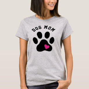 Camiseta Cachorro Bonito Mamãe Pata Negra Com Coração