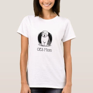 Camiseta Cachorro Bonito OES Mãe Velha Cachorro Inglês Mãe 