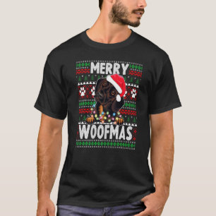Camiseta Cachorro Bonito Pajama Dachshund Dog Natal 3