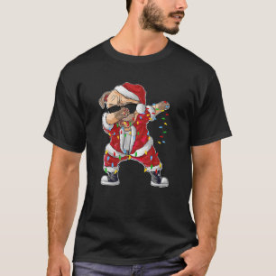 Camiseta Cachorro Bonito Papai noel de Natal Engraçado