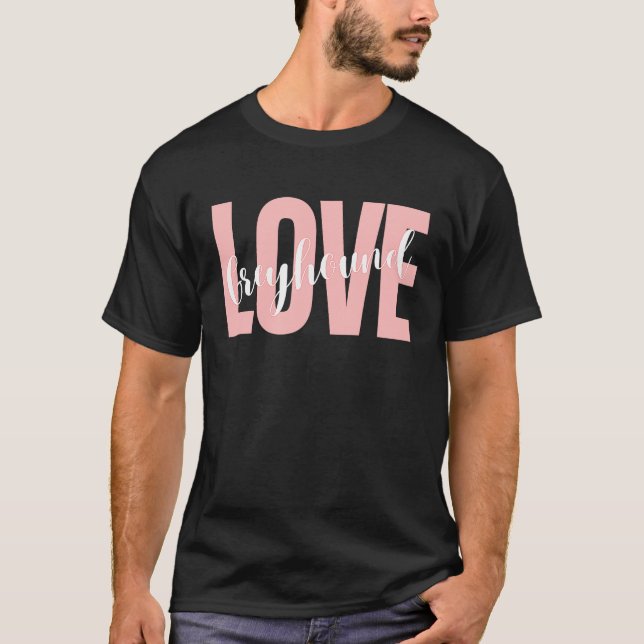 Camiseta Cachorro bonito presente no doce coração Greyhound (Frente)