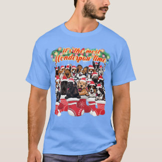 Camiseta Cachorro Bonito Raça Cachorro de Natal Vintagem en