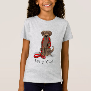 Camiseta Cachorro Bonito - Vamos Ir! Chocolate Labrador Ret