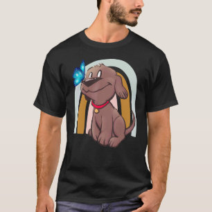 Camiseta Cachorro-borboleta-de-sol-gira-branca