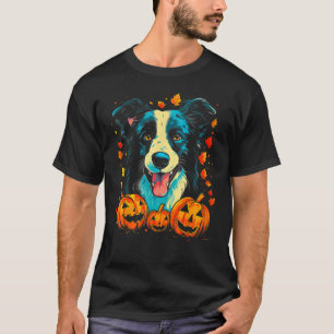 Camiseta Cachorro Border Collie Abóbora Halloween