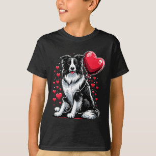 Camiseta Cachorro Border Collie Dia dos Namorados Dono de C